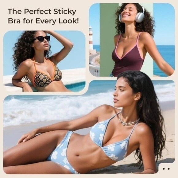 Double-Sided Sticky‎ Bra Push Up – Beige, Small - Picture 5 of 5
